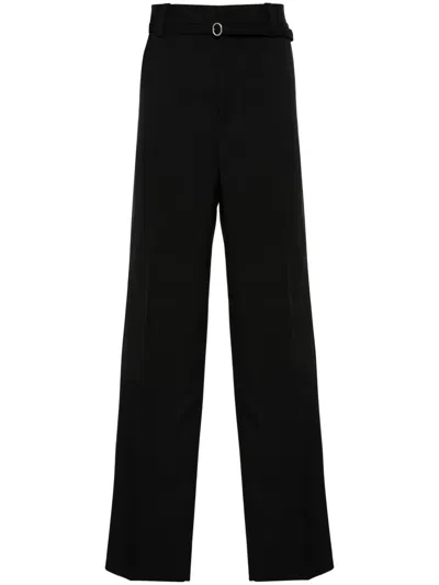 Jil Sander Belted Tailored Trousers In Black