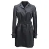 Jil Sander Belted Trench Coat In Black Viscose
