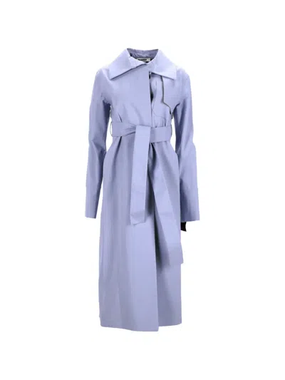 Pre-owned Jil Sander Belted Trench Coat In Purple