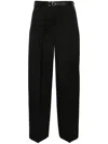 Jil Sander Belted Straight-leg Trousers In Schwarz