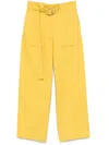 Jil Sander Belted Trousers In Yellow