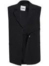 Jil Sander Buckle Lapel Sleeveless Jackets In Schwarz
