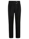 Jil Sander Belted-waist Wide-leg Trousers In Black