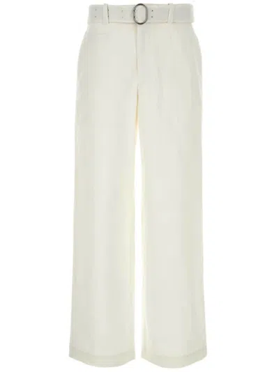 Jil Sander White Cotton Wide-leg Pant