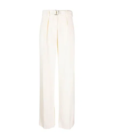 Jil Sander Satin Wide-leg Pants In White