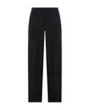 Jil Sander Belted Wide-leg Wool Trousers In Black