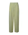 Jil Sander Belted Wide-leg Wool Trousers In Nude
