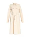 Jil Sander Belted Wool Shirt Dress In Nude