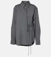 Jil Sander Belted Wool Shirt In Grey