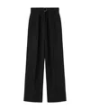 Jil Sander Belted Wool Wide-leg Trousers In Black