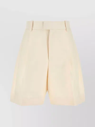 Jil Sander Bermuda Cotton Shorts Back Pockets In Neutral