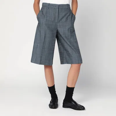 Jil Sander Bermuda In Lana Dark Sky In Multi