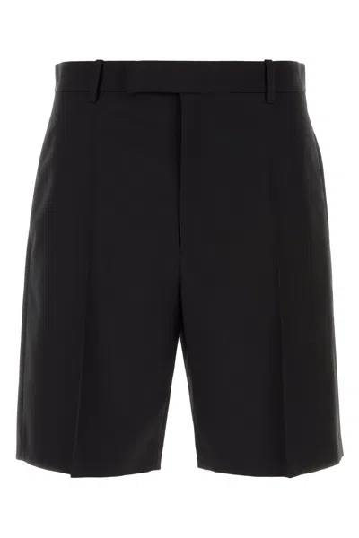 Jil Sander Bermuda In Lana Nera Uomo In Black