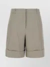 Jil Sander Bermuda Linen Shorts Back Pockets In Green