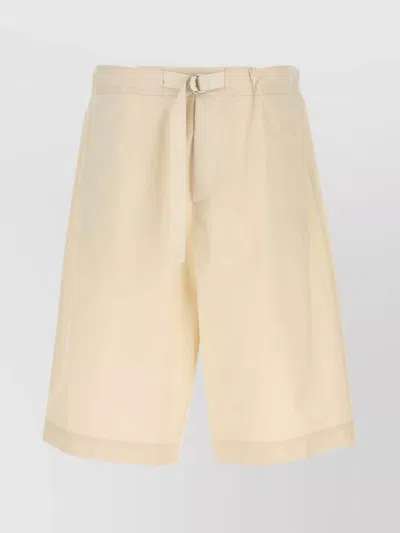 Jil Sander Bermuda Shorts With Back And Side Pockets In White