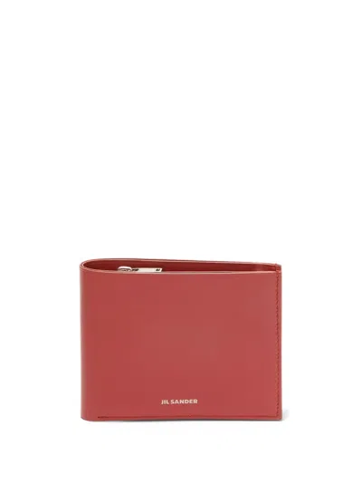 Jil Sander Bi-fold Leather Wallet In Red