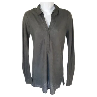 Pre-owned Jil Sander Bias Cut Sheer Linen Vneck Longsleeve Black Tunic Mini Dress 1990s