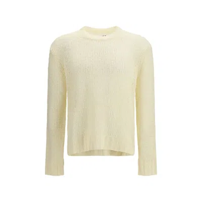 Jil Sander Bicolor Linen Sweatshirt In White