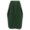 Jil Sander Biglia Crepe Midi Skirt In Green Polyester In Green