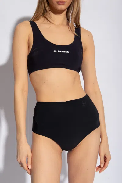 Jil Sander+ Bikini Top With Logo In Black