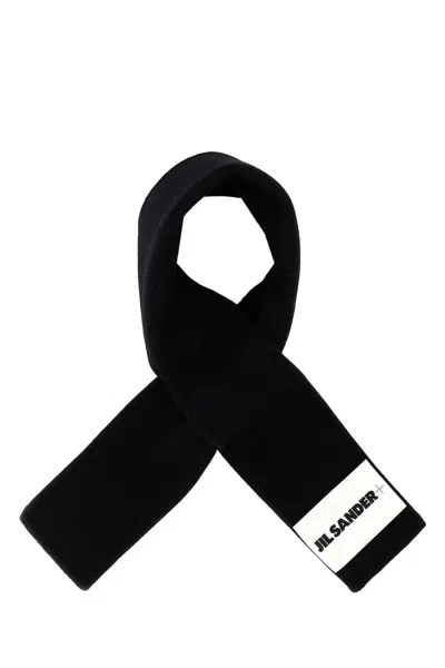 JIL SANDER JIL SANDER BLACK WOOL SCARF