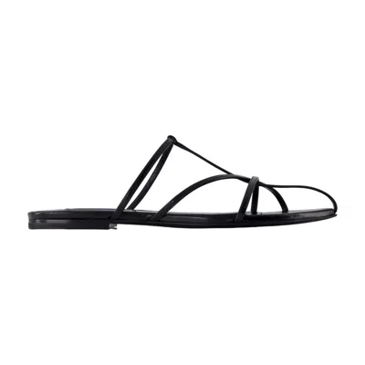 Jil Sander Leather Strappy Sandal In Black