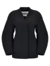 Jil Sander V-neck Wool Wrap Jacket In Black