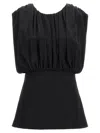 Jil Sander Acetate Blend Top Puffed Sleeves In Black