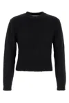 Jil Sander Cropped Long Sleeve Alpaca Blend Knit In Black