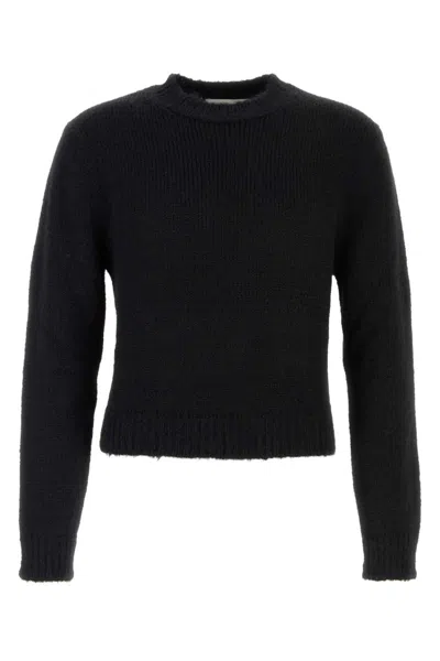 JIL SANDER BLACK ALPACA BLEND SWEATER