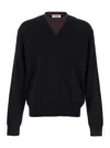 Jil Sander Black And Brown Double-neck Sweater In Wool Man In Black