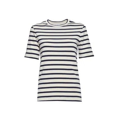 Jil Sander Black & White Striped Short Sleeve T-shirt +