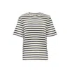 Jil Sander Black And White Striped Short Sleeve T-shirt In Gray