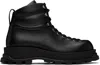 Jil Sander Black Ankle Boots In 001 Black