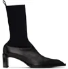 Jil Sander Stretch-knit And Leather Ankle Boots In 001 Black