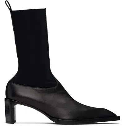 JIL SANDER BLACK ANKLE BOOTS