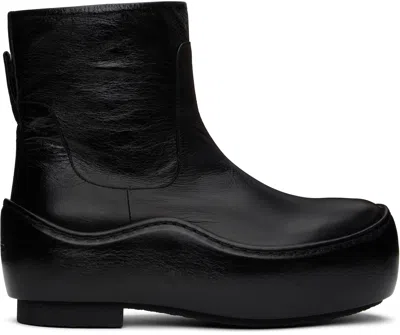 Jil Sander Black Ankle Boots In 001 Black