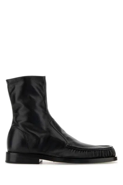 JIL SANDER BLACK ANKLE BOOTS
