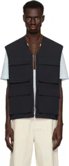 Jil Sander Black Bellows Pocket Vest In 001 Black