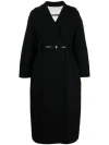 Jil Sander Black Belted Virgin Wool Coat In Black