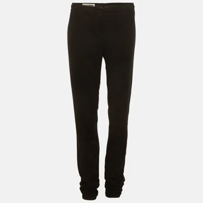 Pre-owned Jil Sander Black Black Jersey Trousers S In Blue