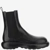 Jil Sander Black Black Leather Chelsea Boots In Black