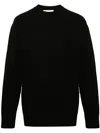 Jil Sander Crew-neck Boiled Wool Jumper In Black