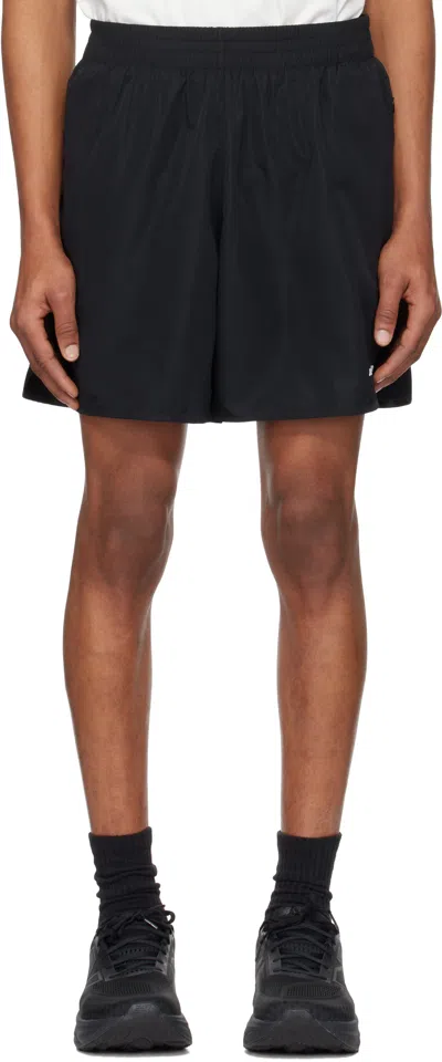 Jil Sander Black Bonded Logo Shorts In 001 Black (001+001)
