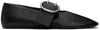 Jil Sander Soft Leather Mary Jane Ballerina Flats In Black