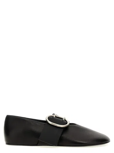 JIL SANDER BLACK BUCKLE BALLET FLATS