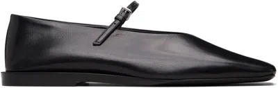 Jil Sander Black Buckle Strap Ballerina Flats