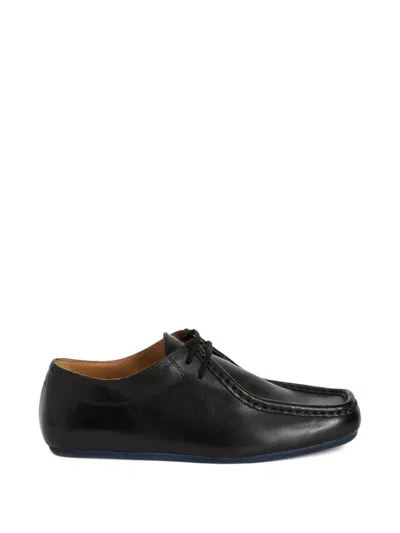 Jil Sander Black Buffalo Leather Moccasins