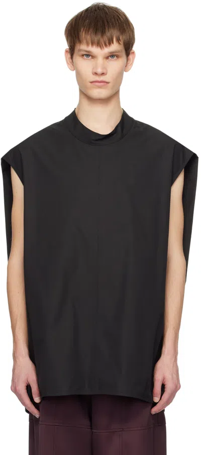 Jil Sander Black Button Tank Top In 001 Black