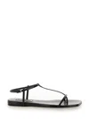 Jil Sander Black Sandals With Ankle Buckle Closure In Leather Woman In Black